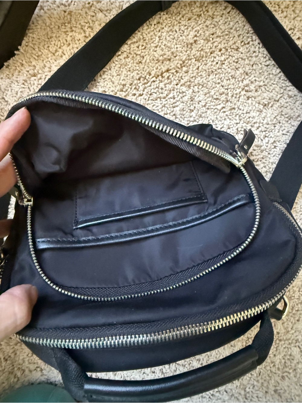 Quince Black Crossbody Bag with Adjustable Strap - Picture 5 of 8